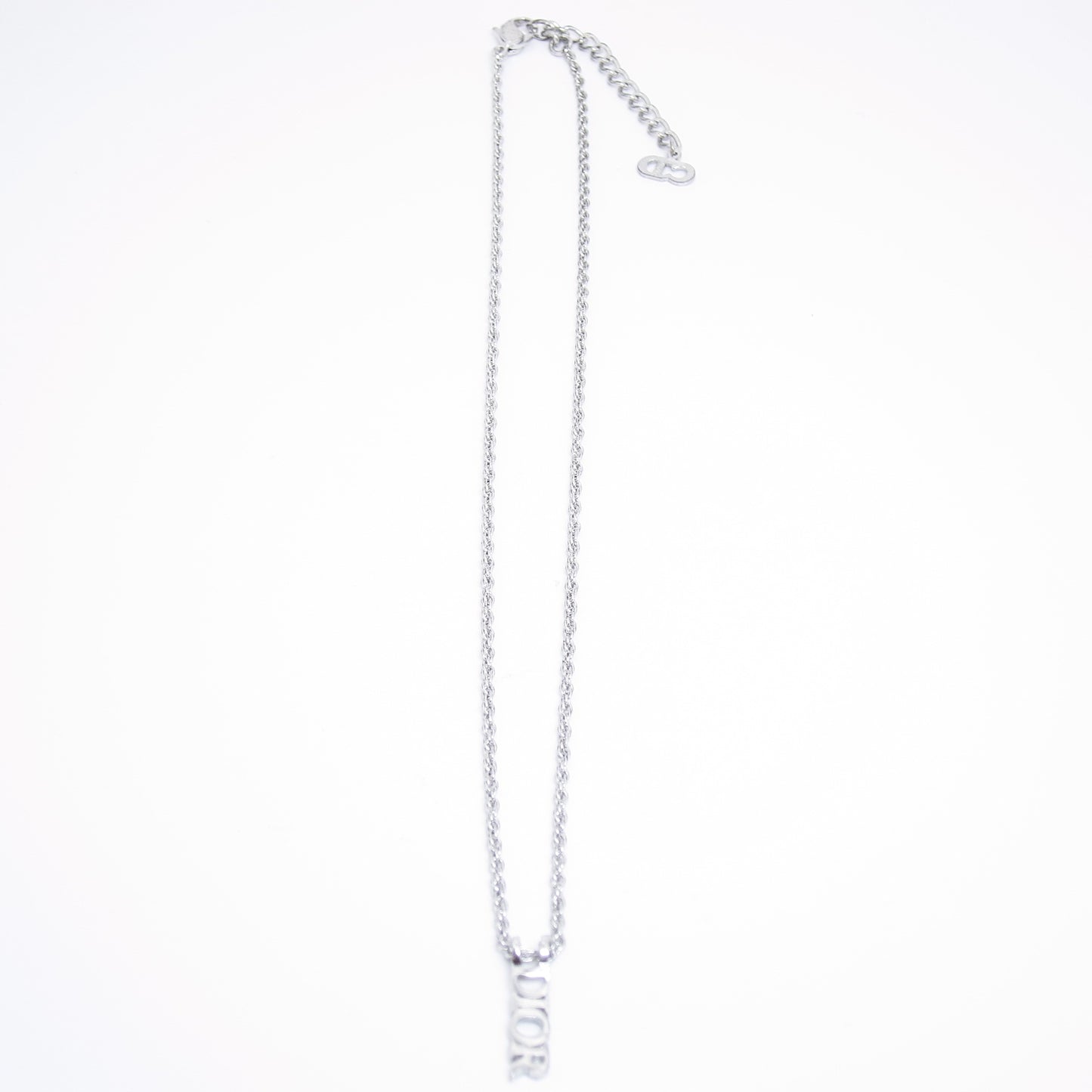 Christian Dior Vintage Dior Logo Silver Necklace