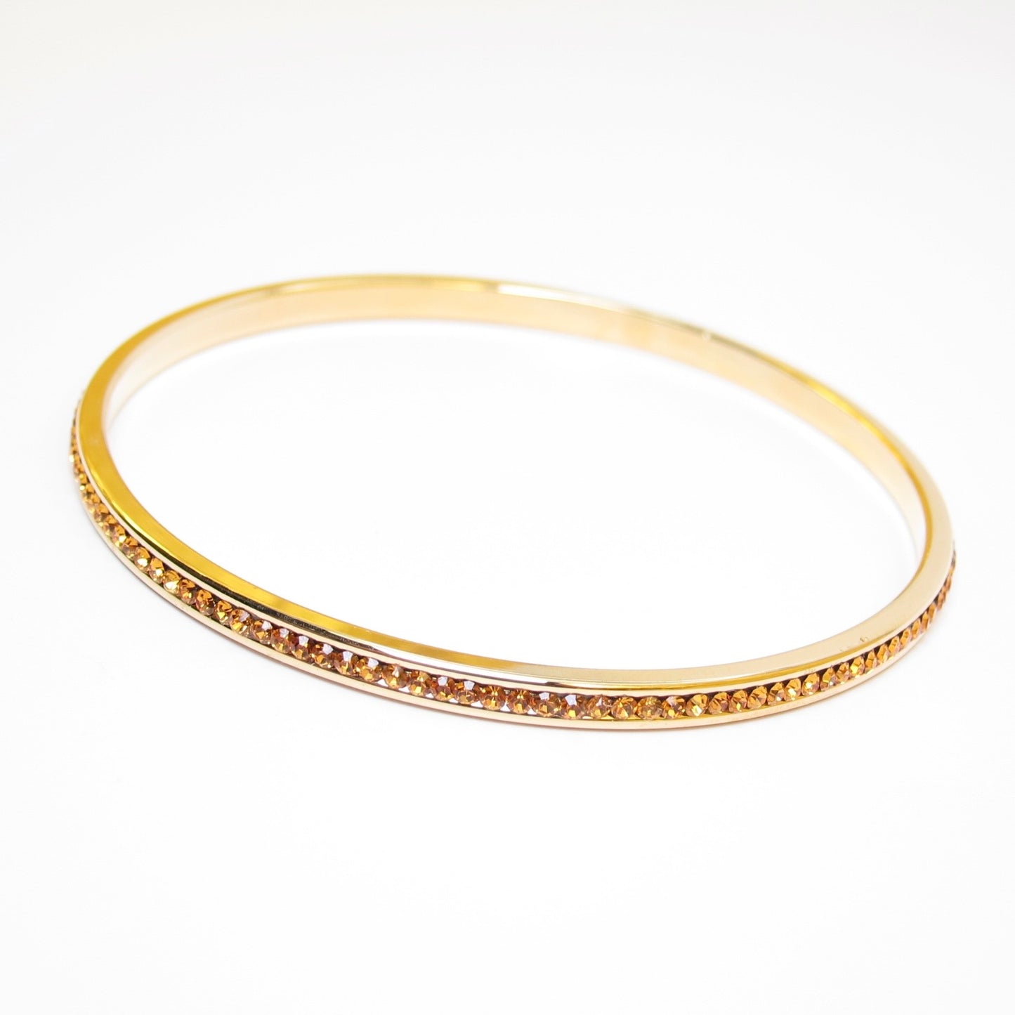 Monet Vintage Yellow Rhinestone Golden Bangle