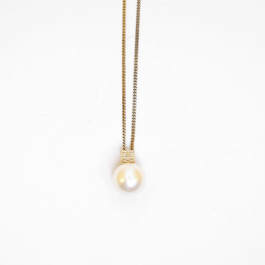 Givenchy Vintage 4G Logo and Pearl Golden Necklace