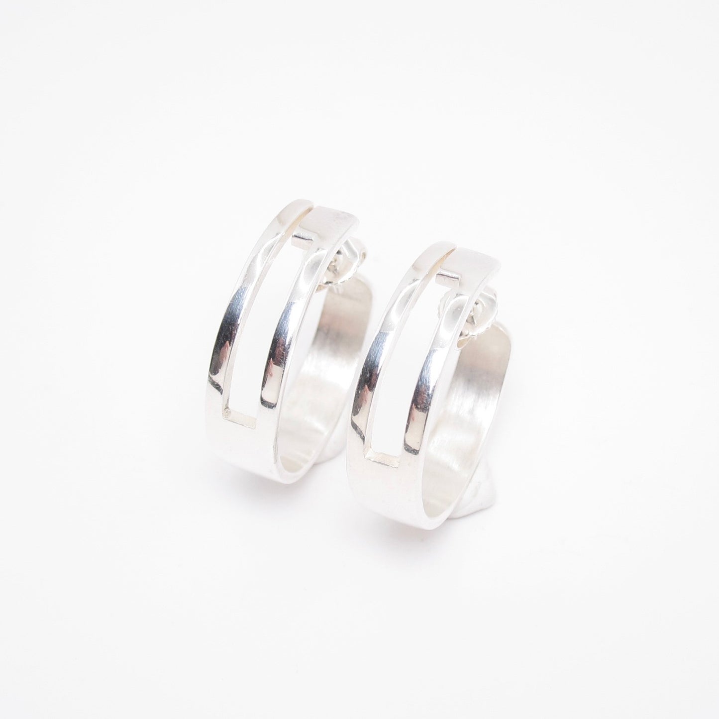 Gucci Vintage G Logo Hoop 925 Silver Earrings
