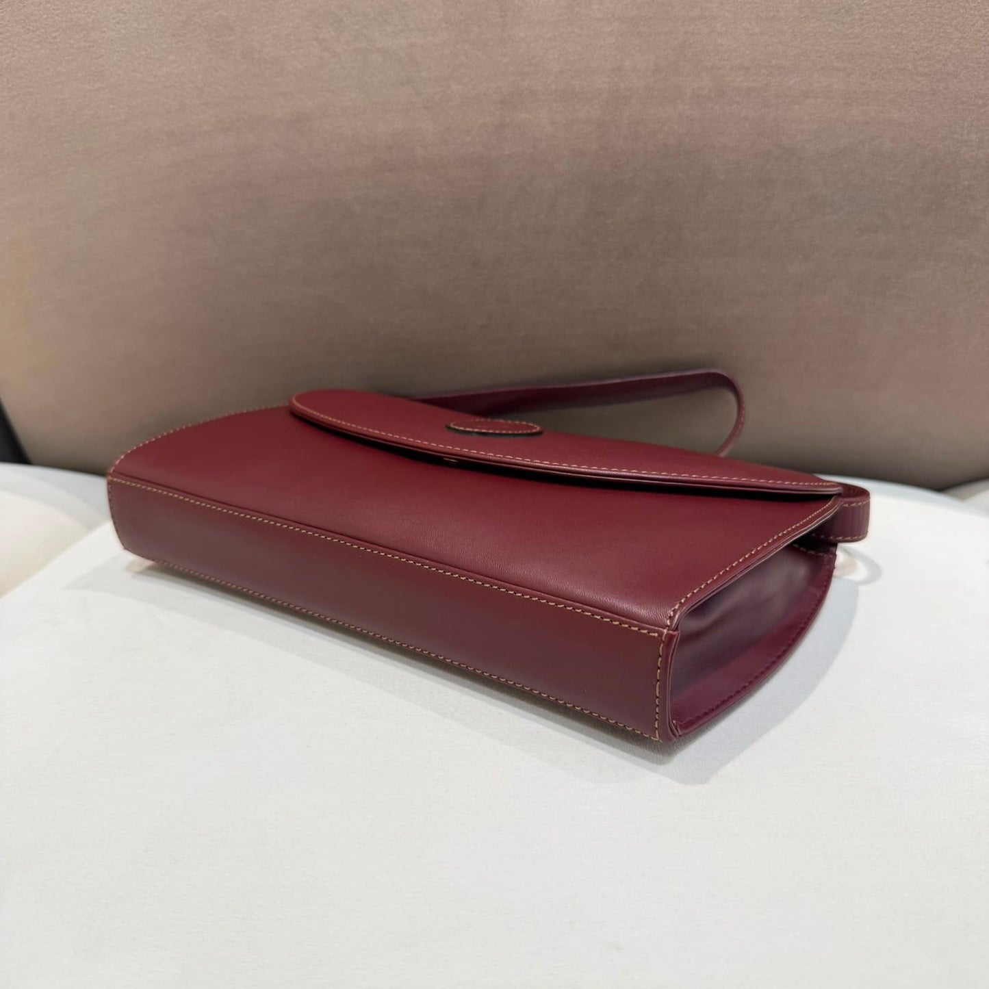 Cartier Vintage Must de Cartier Bordeaux Leather Shoulder Bag