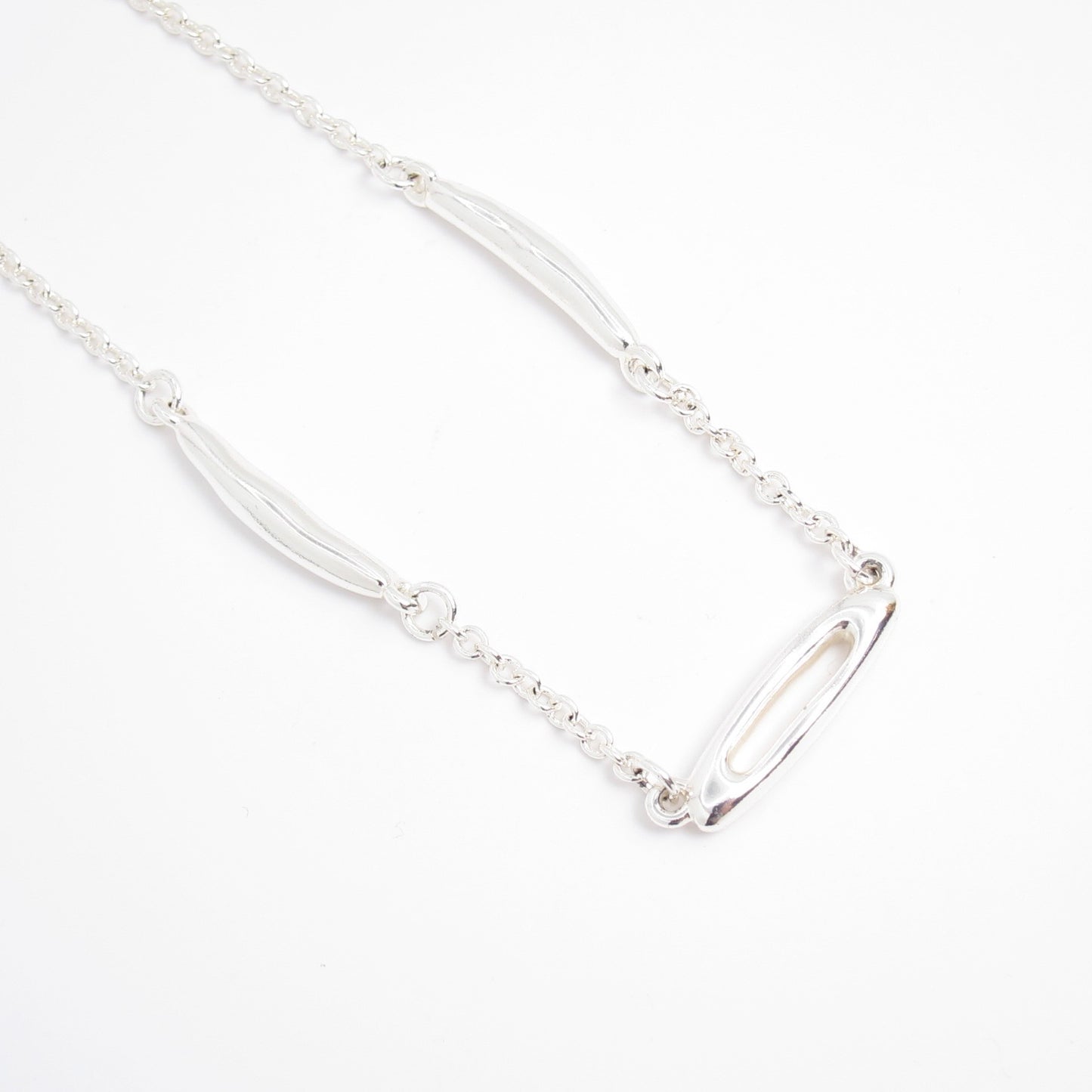 Monet Vintage Silver Plated Bar Link Chain Necklace