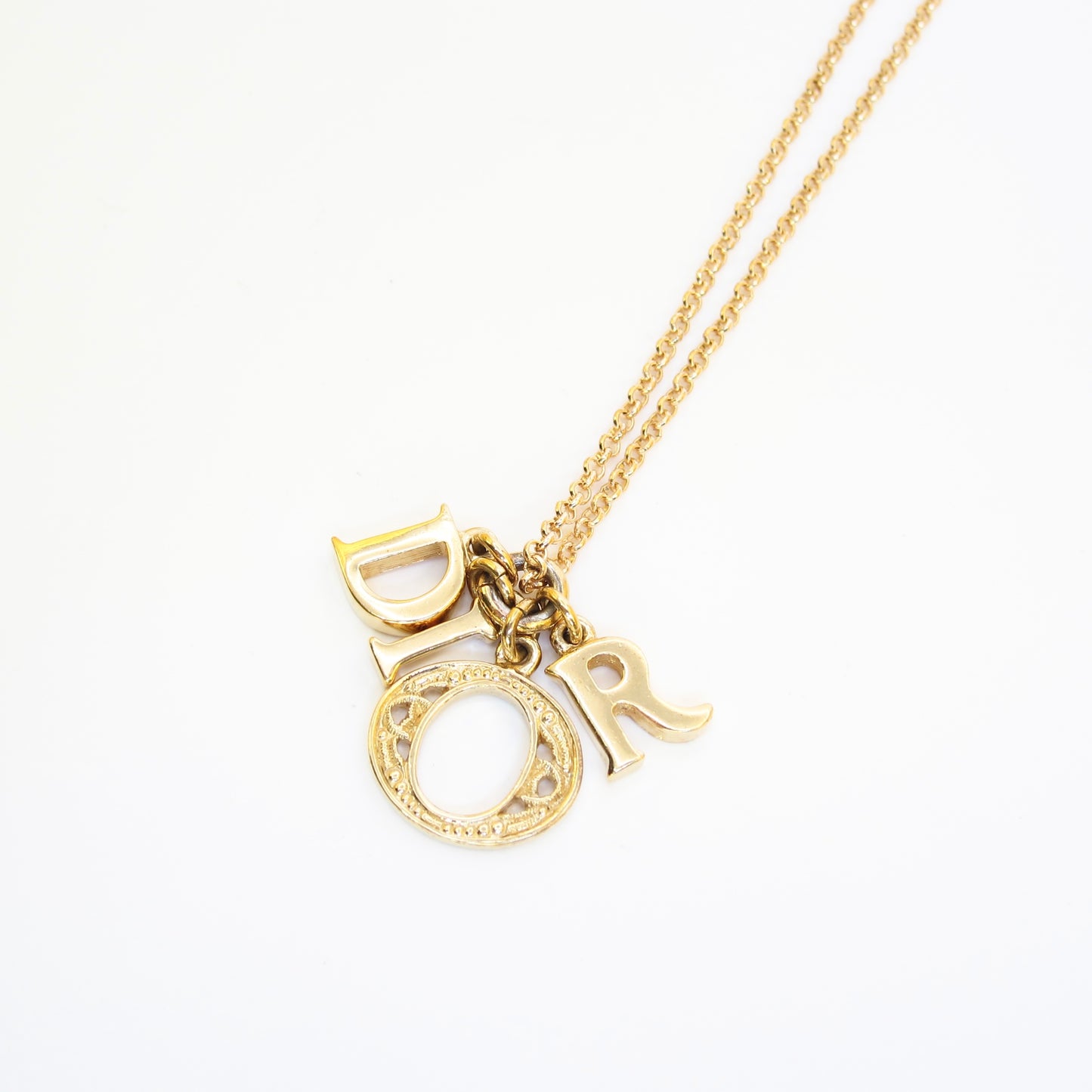 Christian Dior Vintage CD Logo Golden Necklace