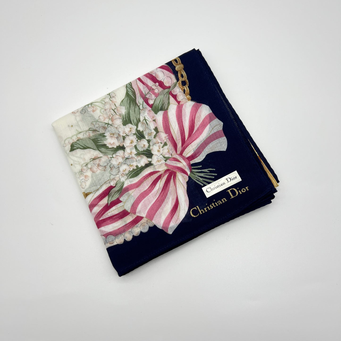 Christian Dior Vintage Unused Cotton Handkerchief, Pocket Square