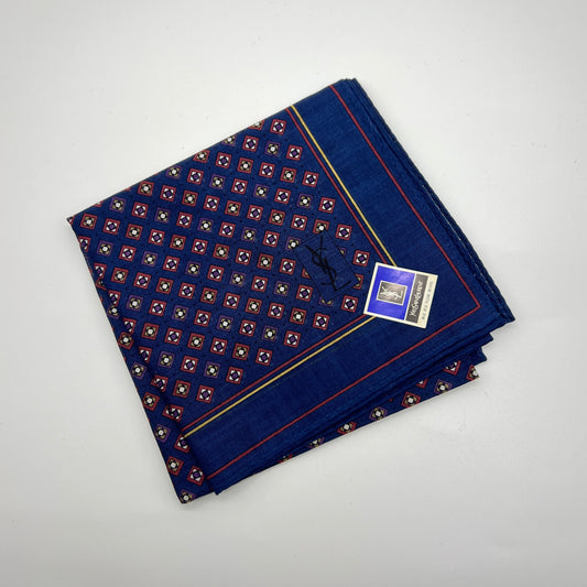 Yves Saint Laurent Vintage Unused Cotton Handkerchief, Pocket Square