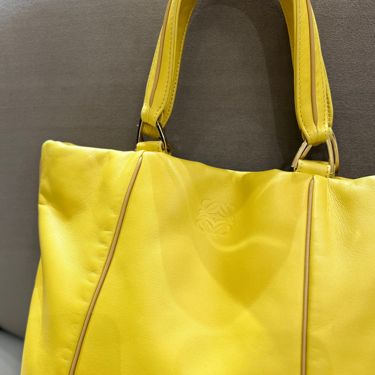 Loewe Vintage Yellow Lamb Leather Tote Bag