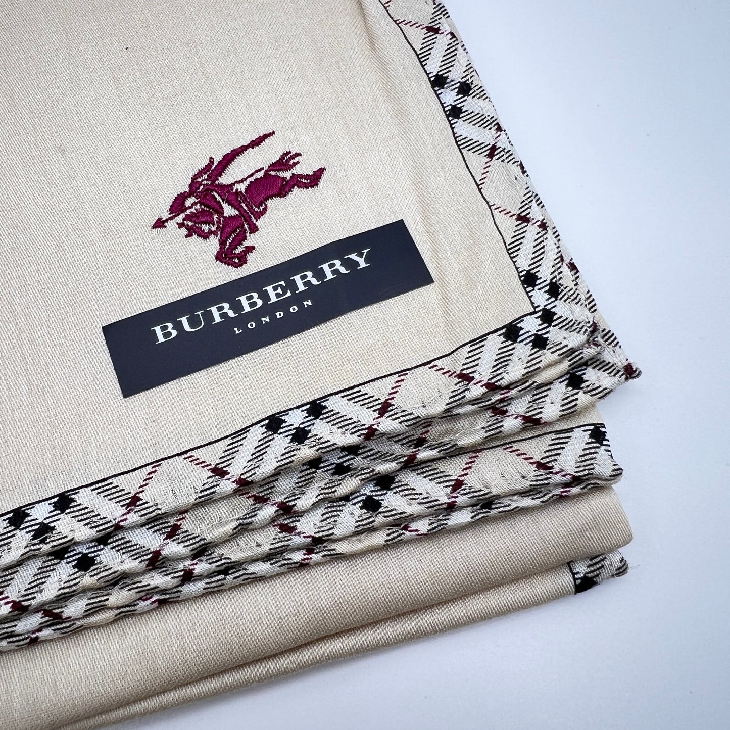 Burberry Vintage Unused Cotton Handkerchief, Pocket Square