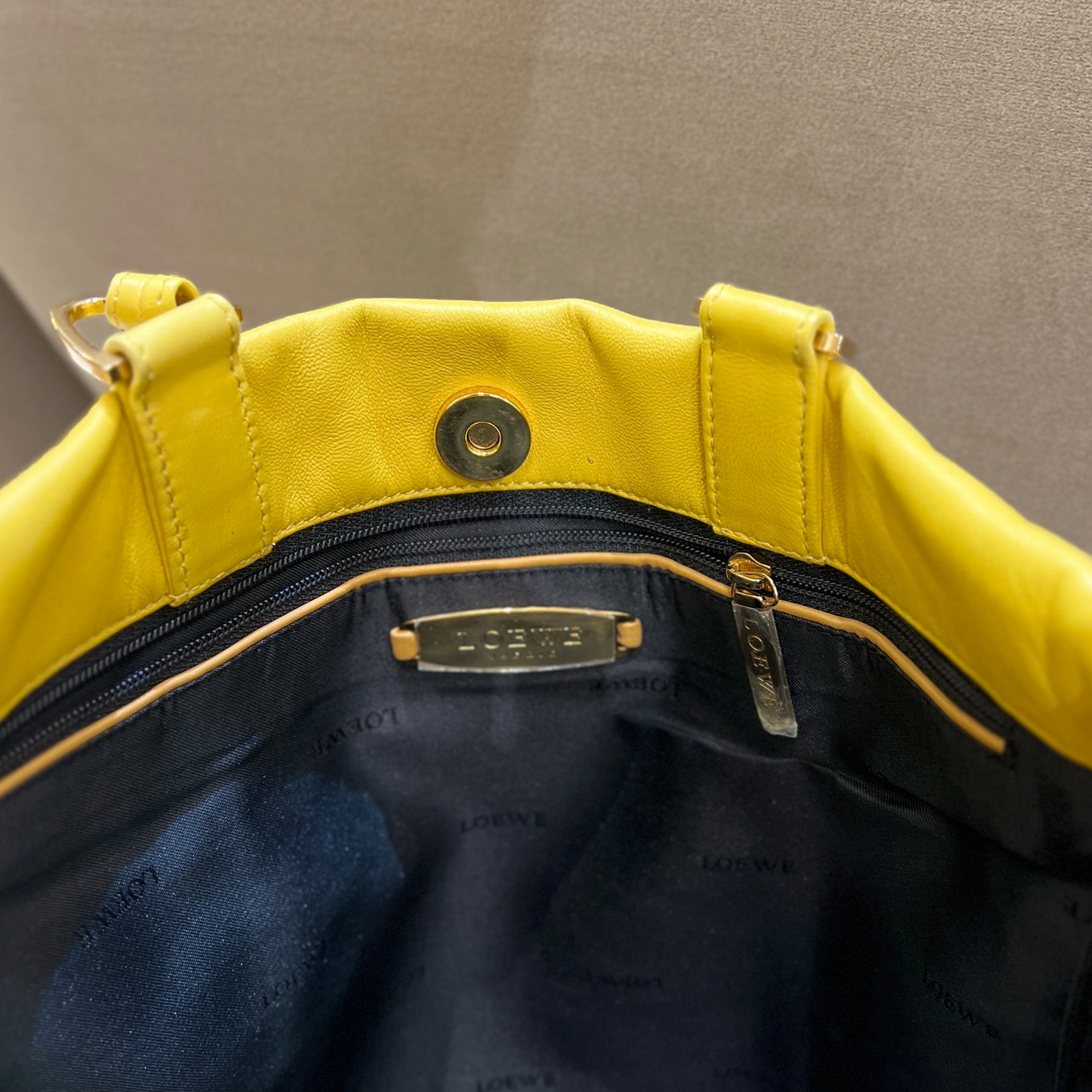 Loewe Vintage Yellow Lamb Leather Tote Bag