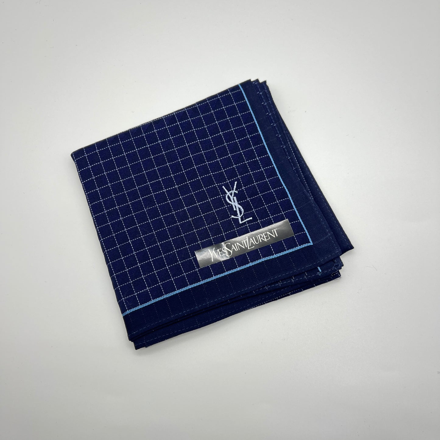 Yves Saint Laurent Vintage Unused Cotton Handkerchief, Pocket Square