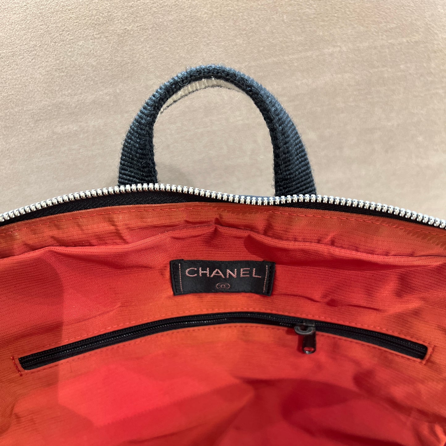 Chanel Vintage New Travel Line Backpack with Extra Pocket Bag