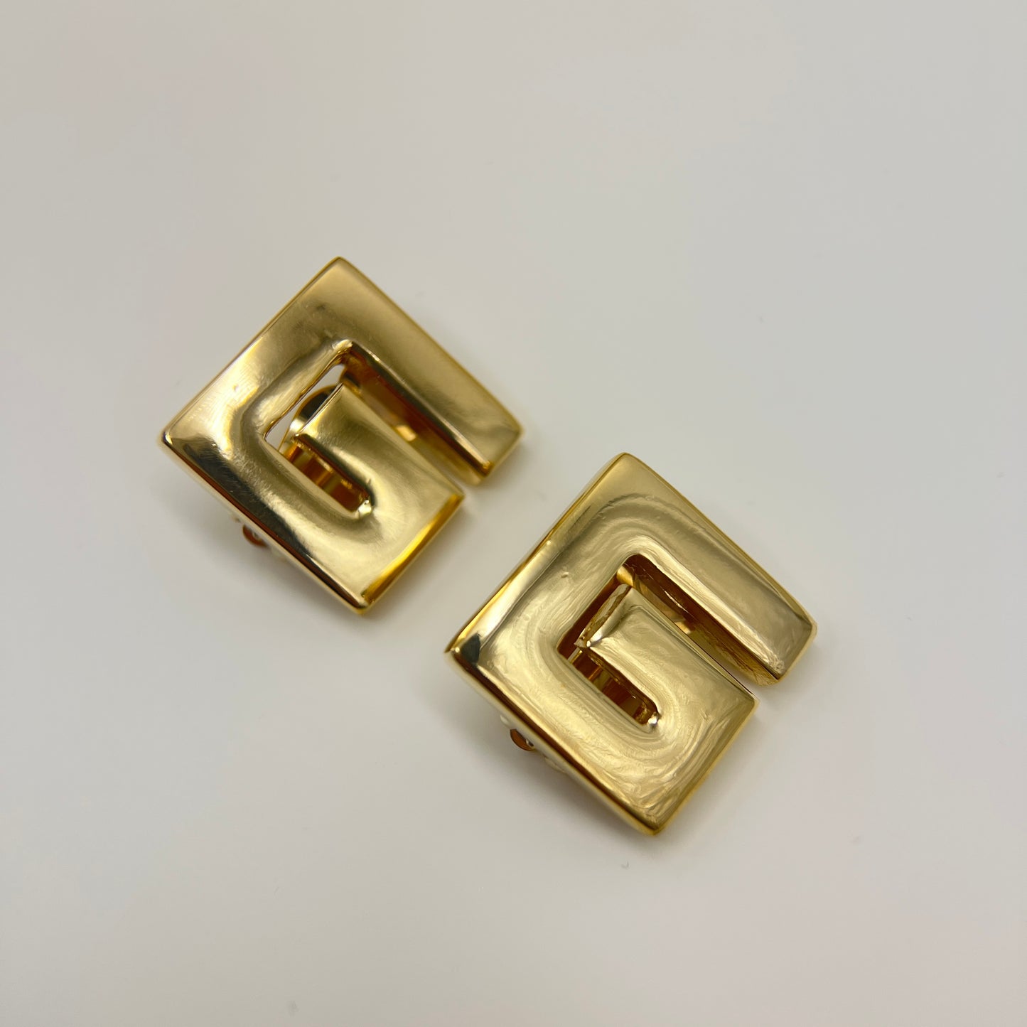 Givenchy Vintage G Logo Golden Clip-On Earrings