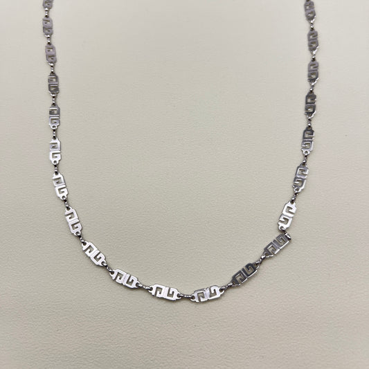 Givenchy Vintage GG Logo Silver Long Necklace