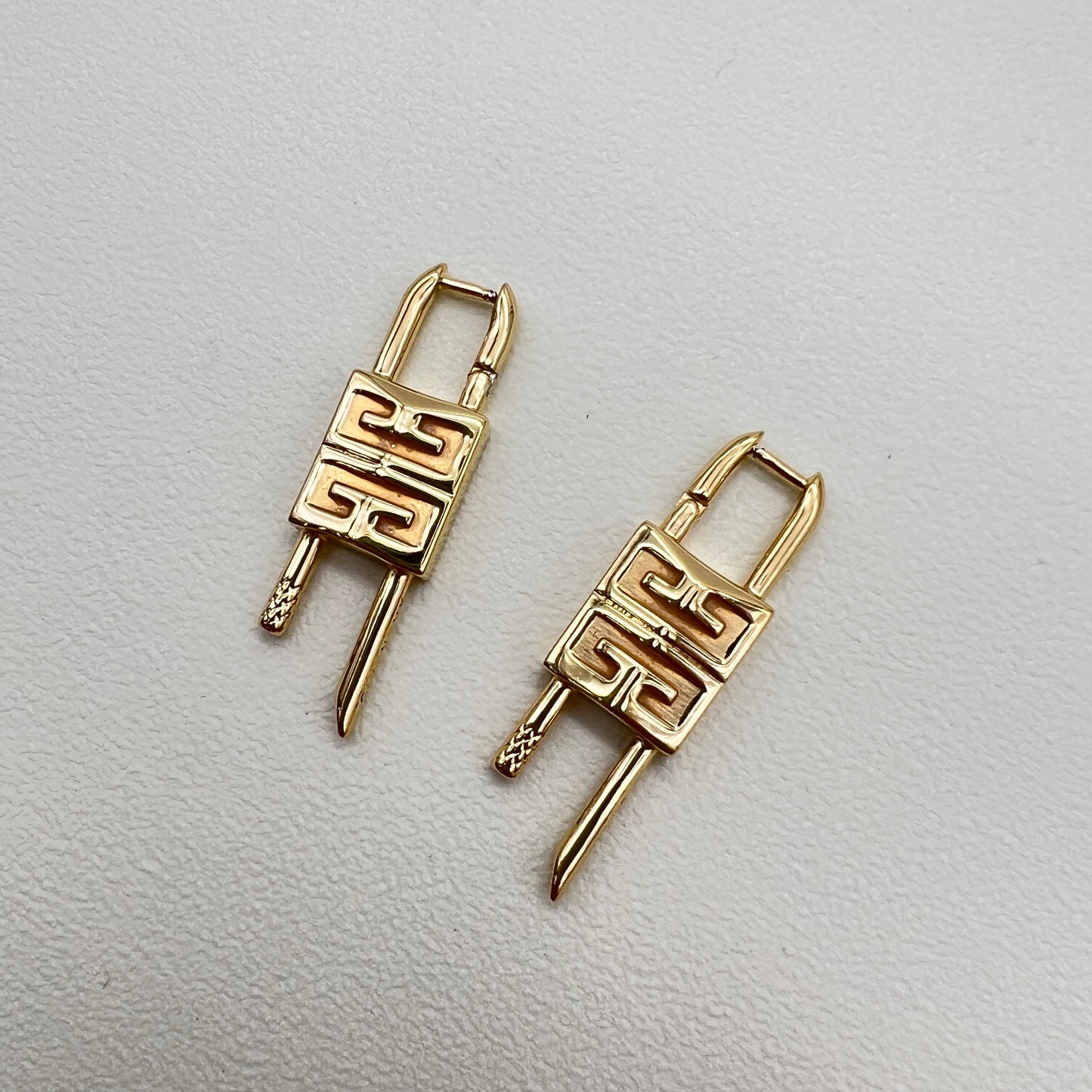 Givenchy Vintage Golden Lock Earrings