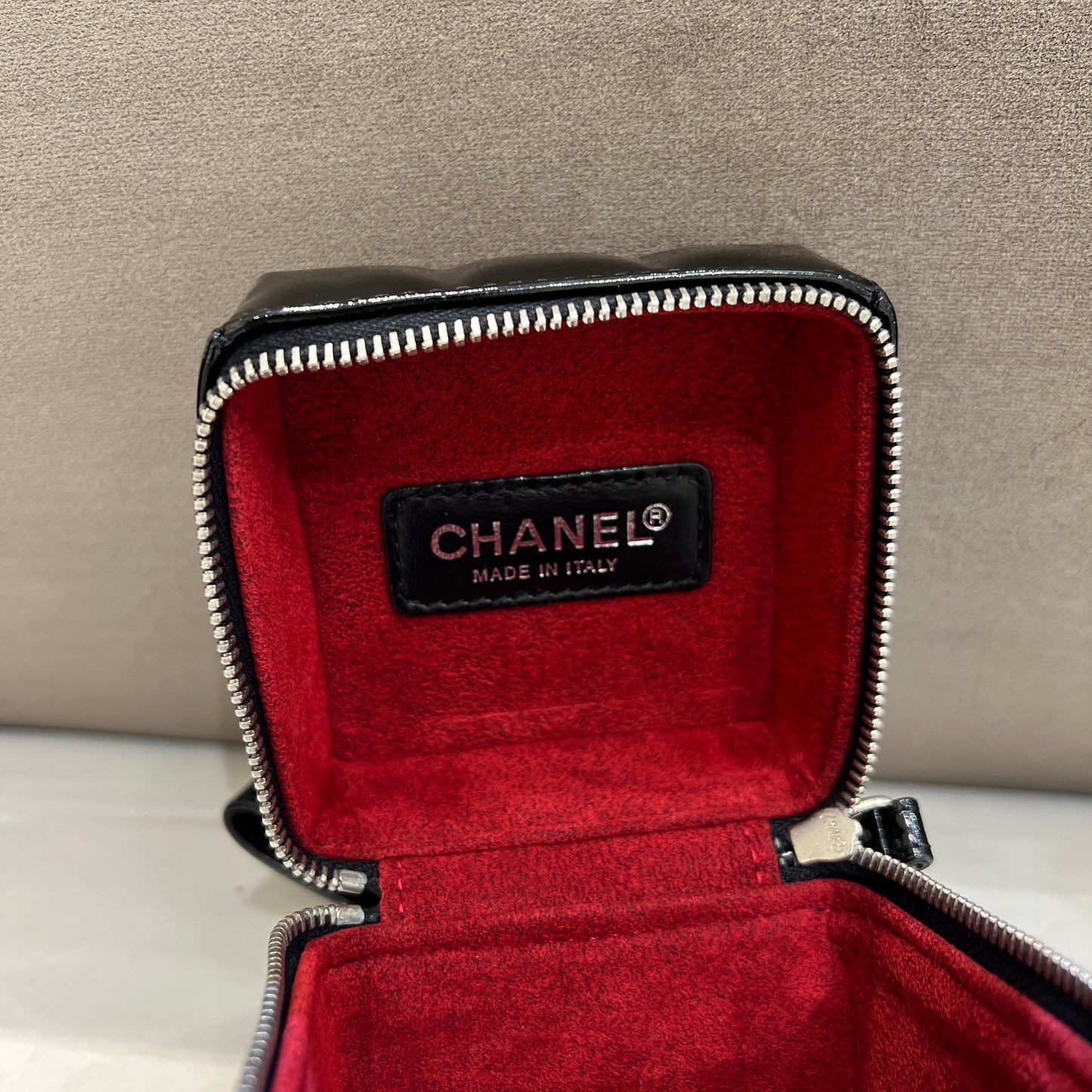 Chanel Vintage Black Chocolate Bar Cube Pouch