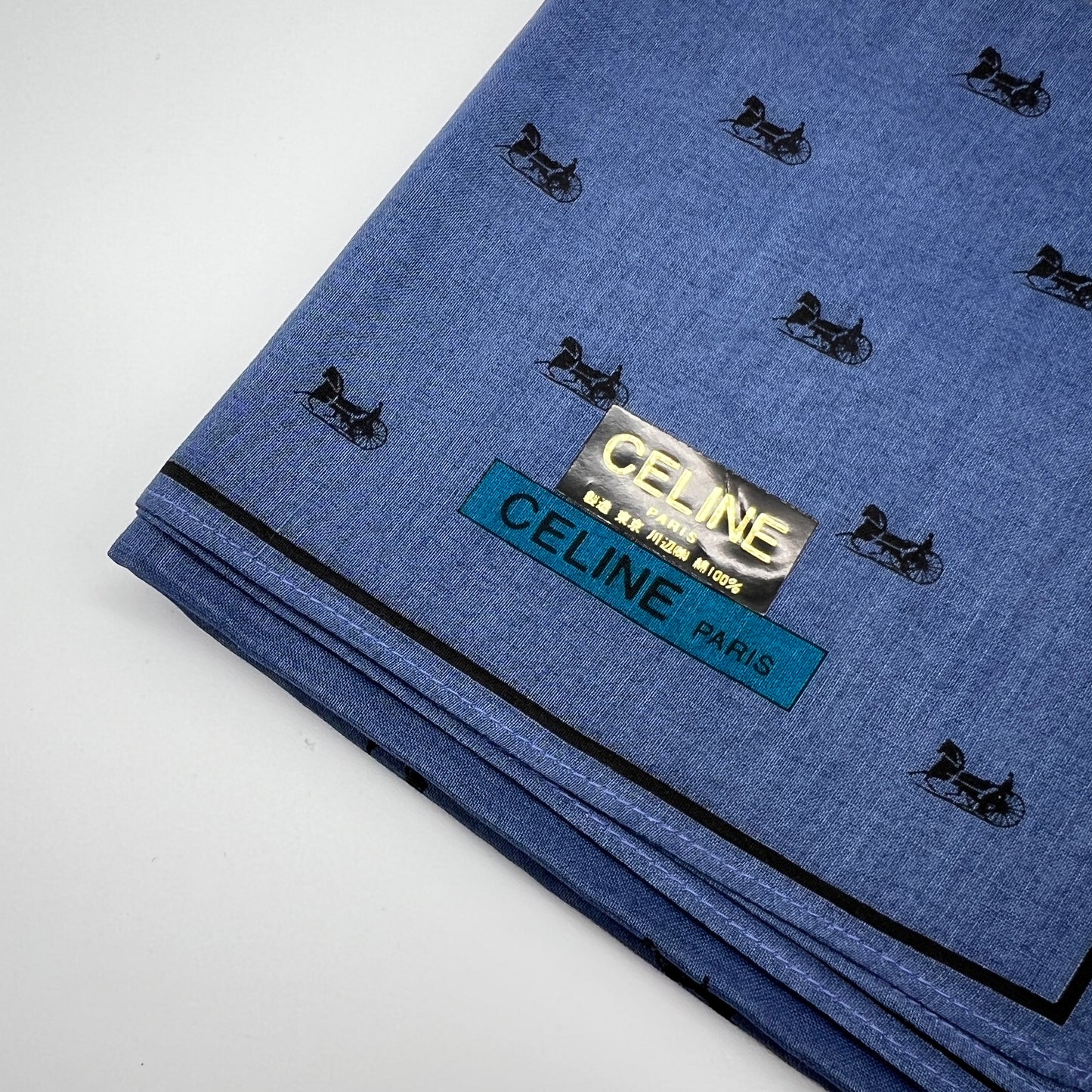 Celine Vintage Unused Cotton Handkerchief, Pocket Square