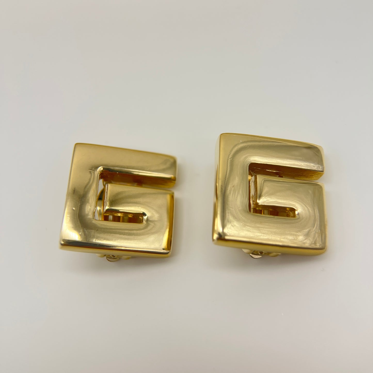 Givenchy Vintage G Logo Golden Clip-On Earrings