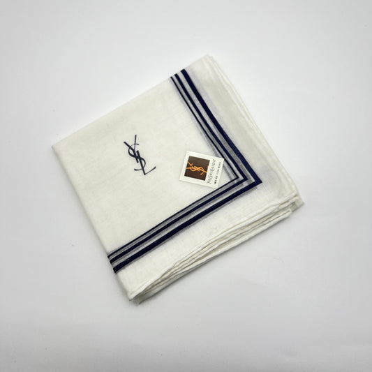 Yves Saint Laurent Vintage Unused Cotton Handkerchief, Pocket Square