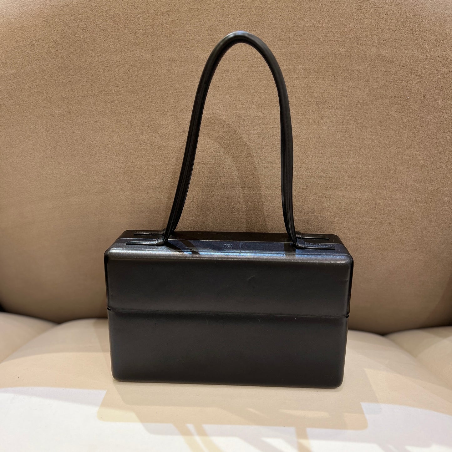 Loewe Vintage Black Cowhide Box Handbag