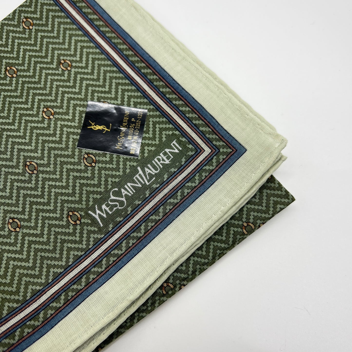 Yves Saint Laurent Vintage Unused Cotton Handkerchief, Pocket Square