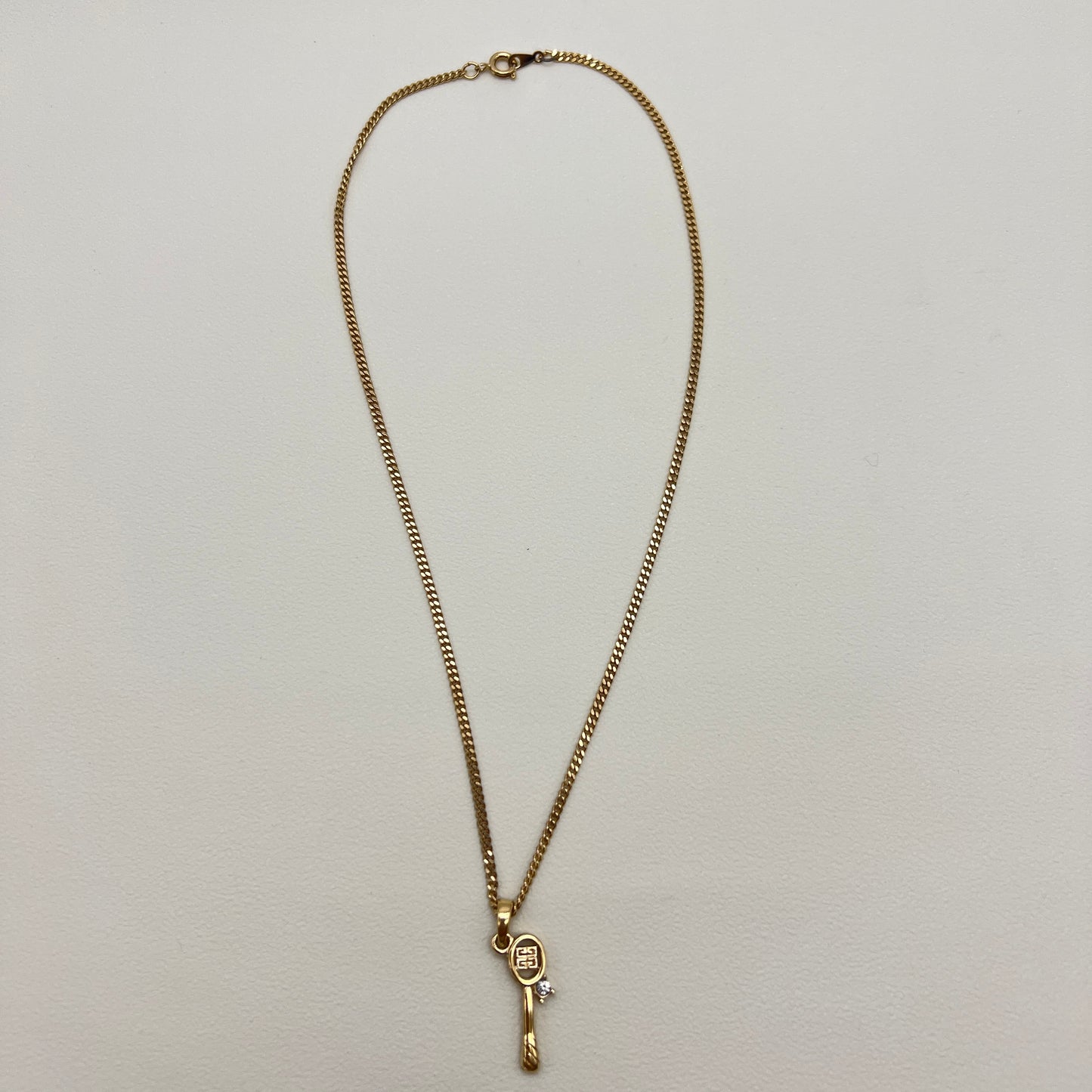 Givenchy Vintage 4G Logo Racket Pendant Golden Necklace