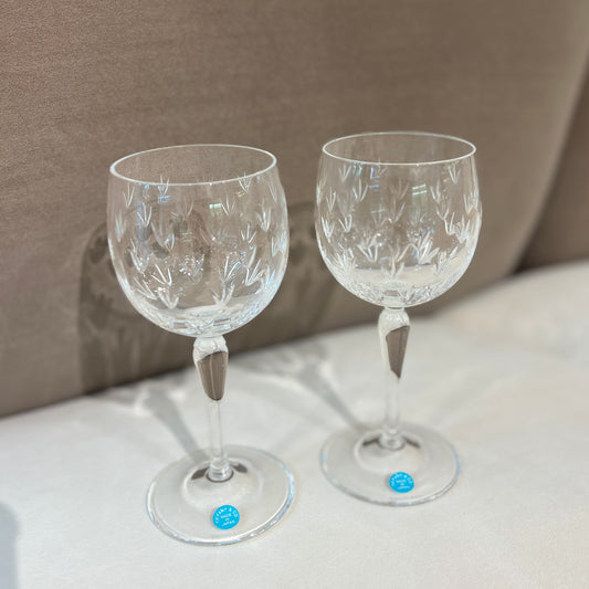 Tiffany Vintage Unused Flower Motif Wine Glasses Set of 2