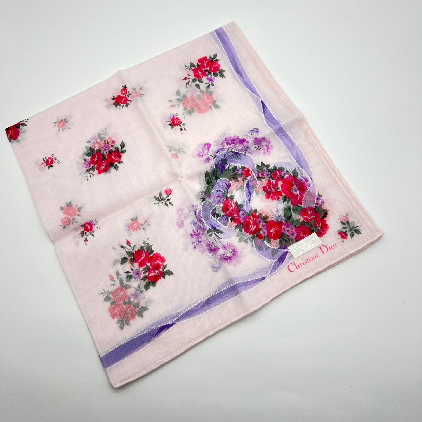 Christian Dior Vintage Unused Cotton Handkerchief, Pocket Square