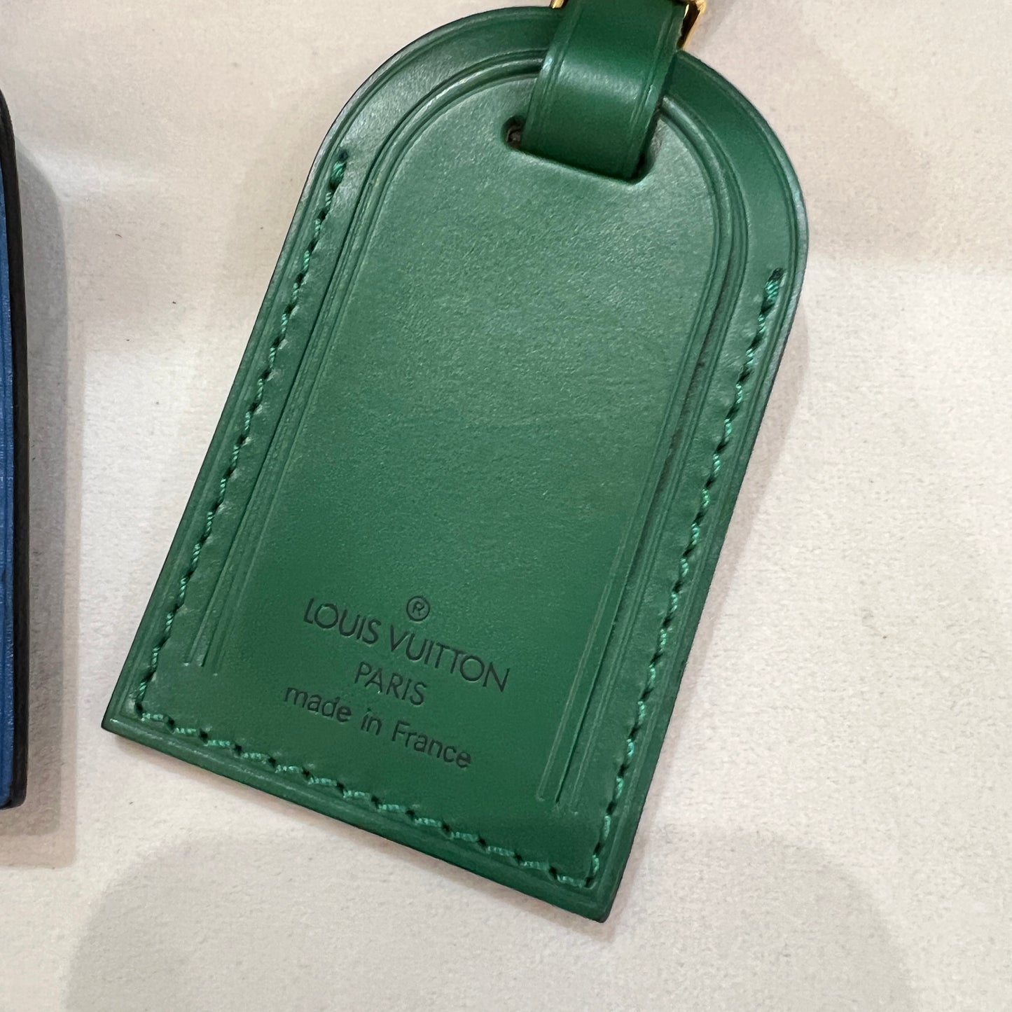 Louis Vuitton Vintage Blue/Green Color Luggage Tag