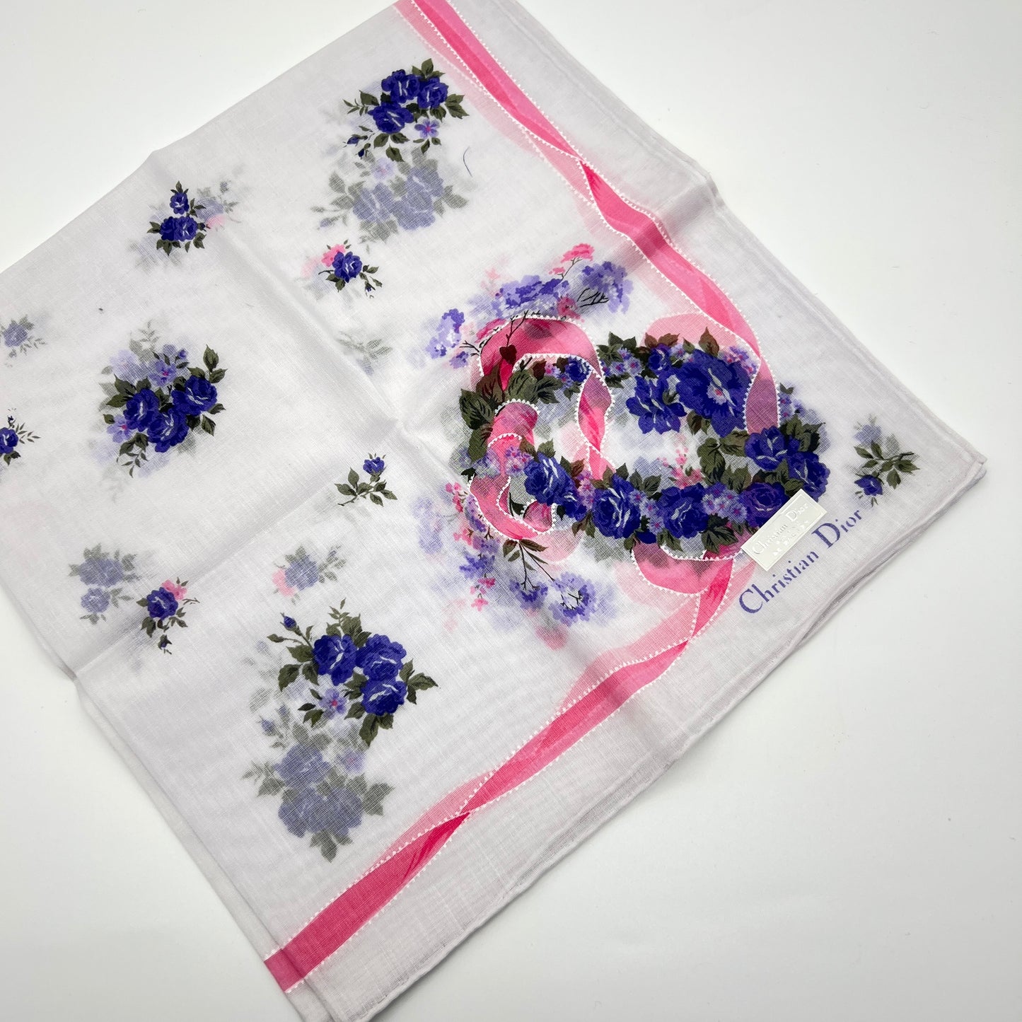 Christian Dior Vintage Unused Cotton Handkerchief, Pocket Square