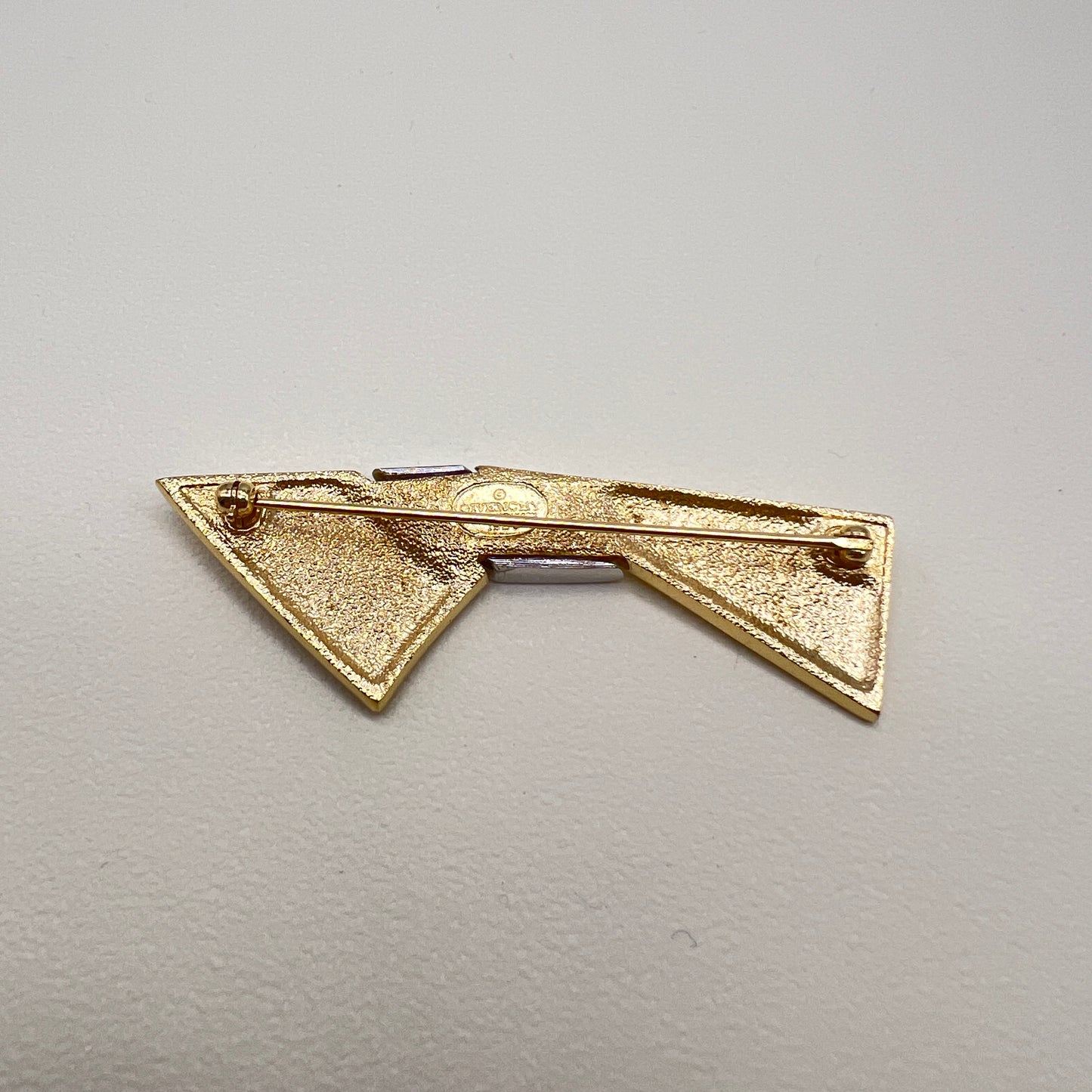 Givenchy Vintage Green and White Rhinestone Golden Brooch