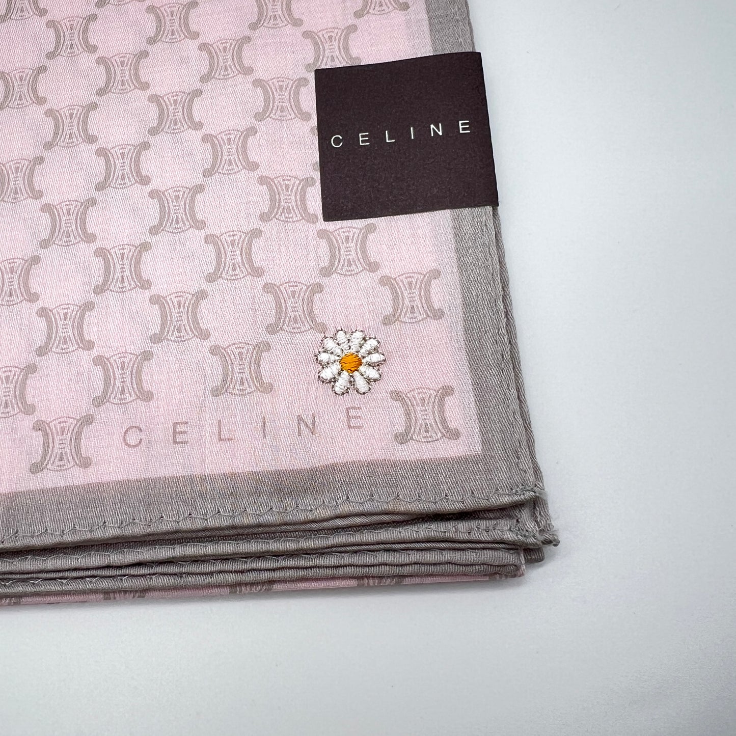 Celine Vintage Unused Cotton Handkerchief, Pocket Square