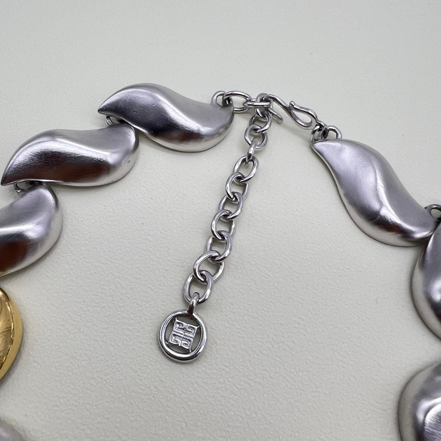 Givenchy Vintage Stylish Waved Two Tone Necklace