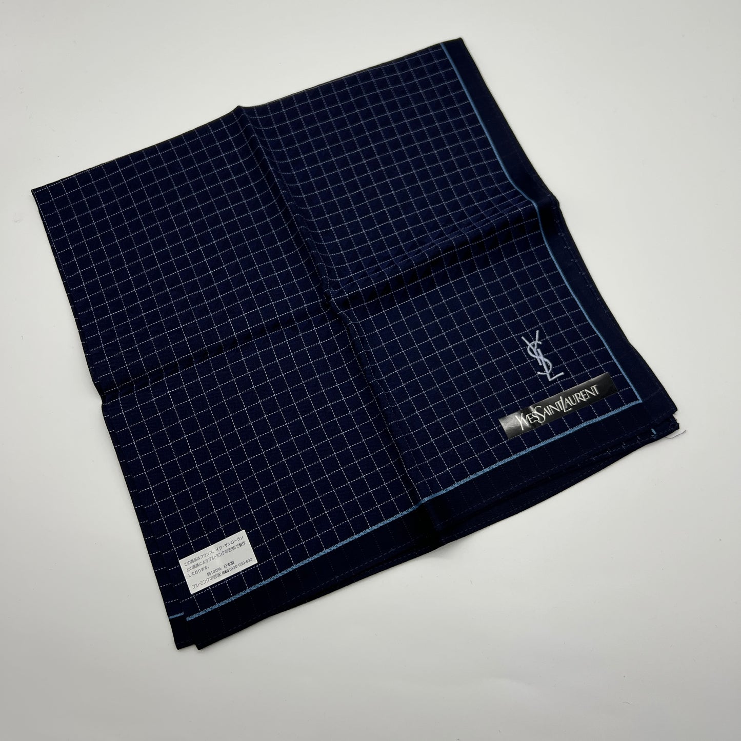 Yves Saint Laurent Vintage Unused Cotton Handkerchief, Pocket Square