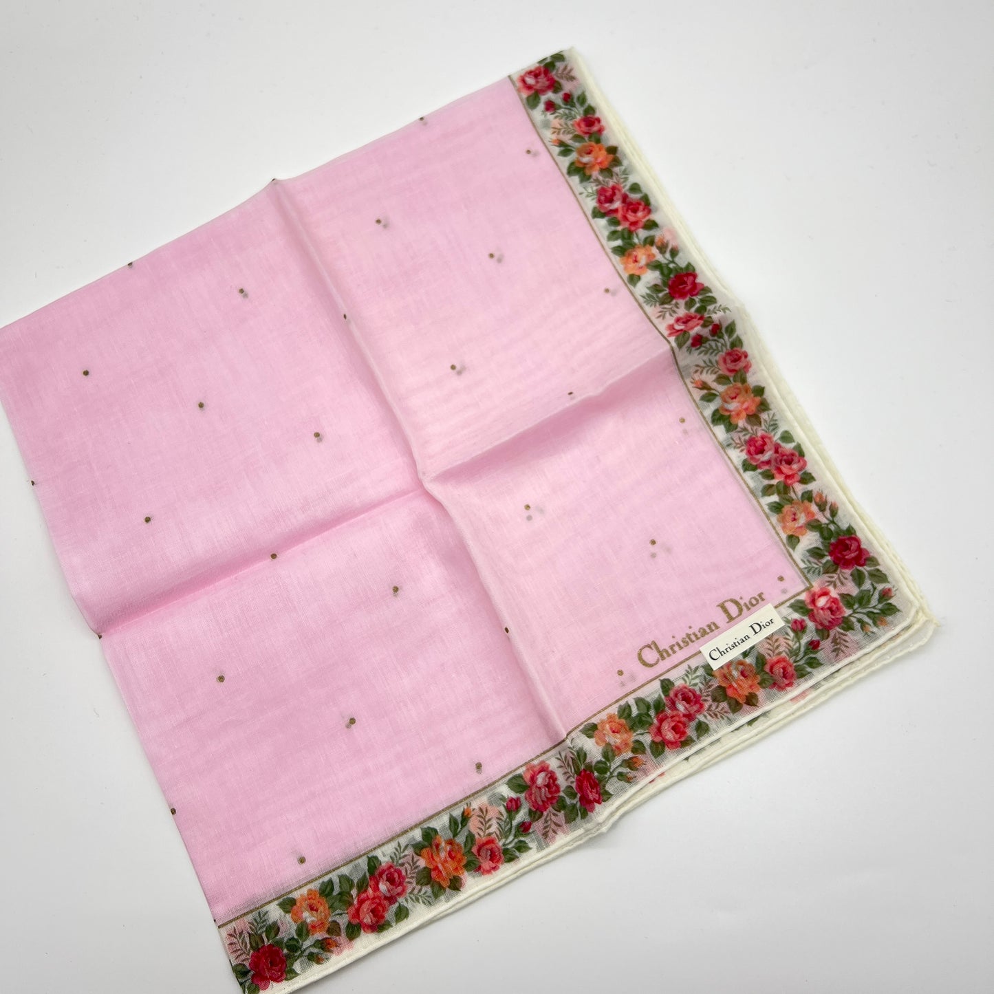 Christian Dior Vintage Unused Cotton Handkerchief, Pocket Square