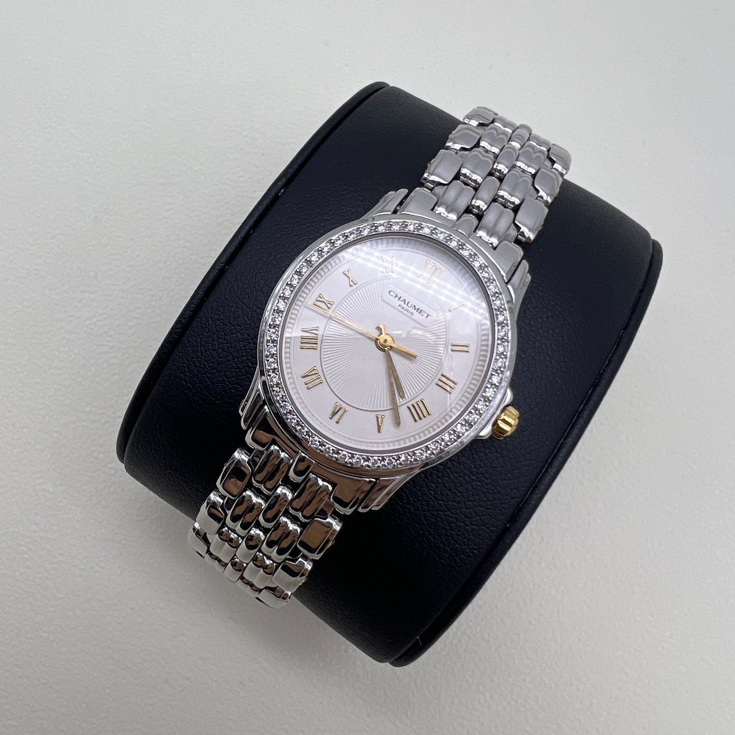Chaumet Vintage Diamond Oval Face Stainless Steel Ladies Watch
