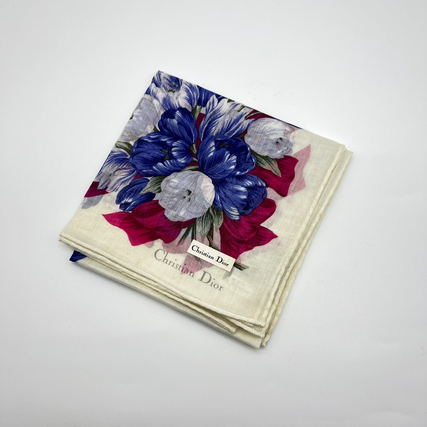 Christian Dior Vintage Unused Cotton Handkerchief, Pocket Square