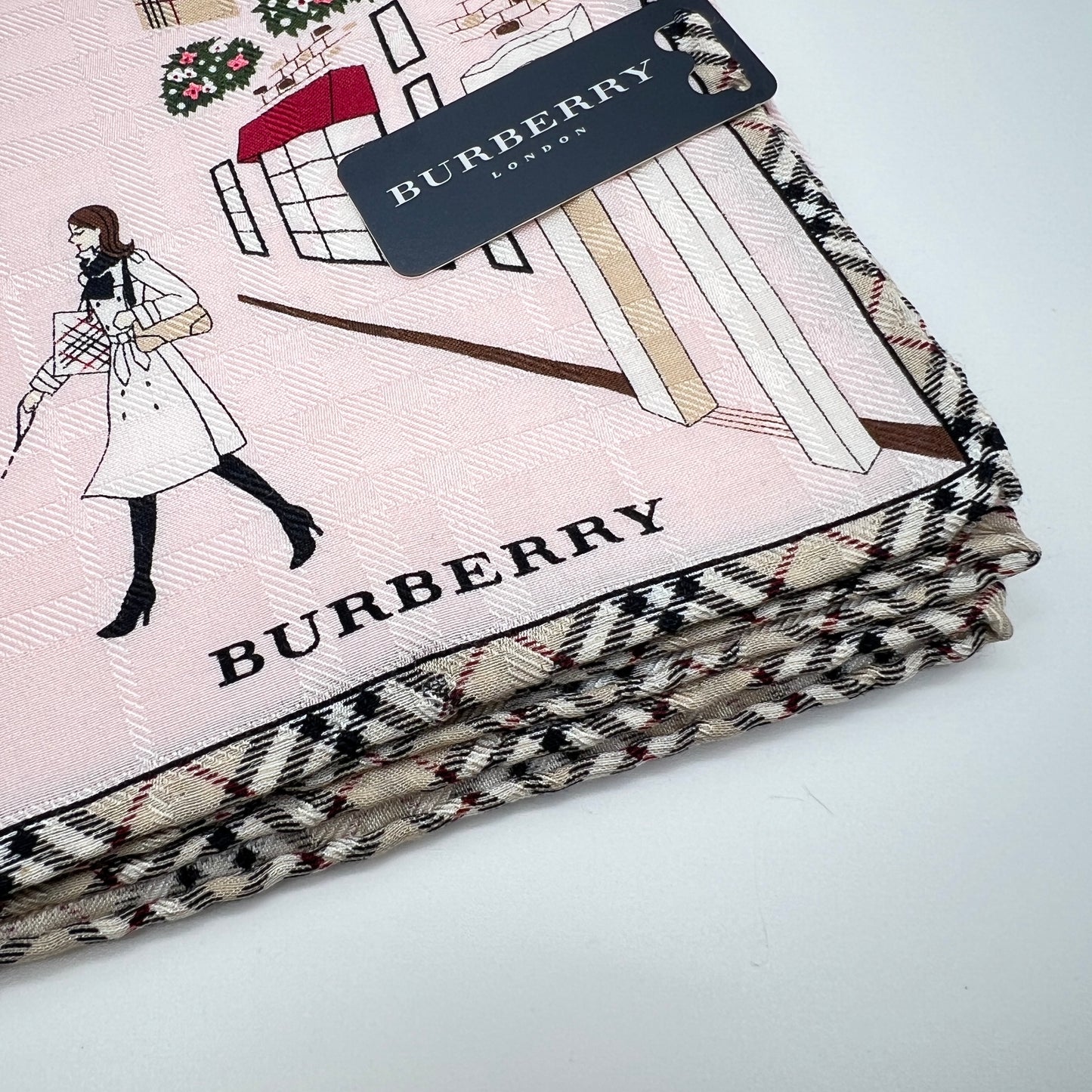 Burberry Vintage Unused Cotton Handkerchief, Pocket Square