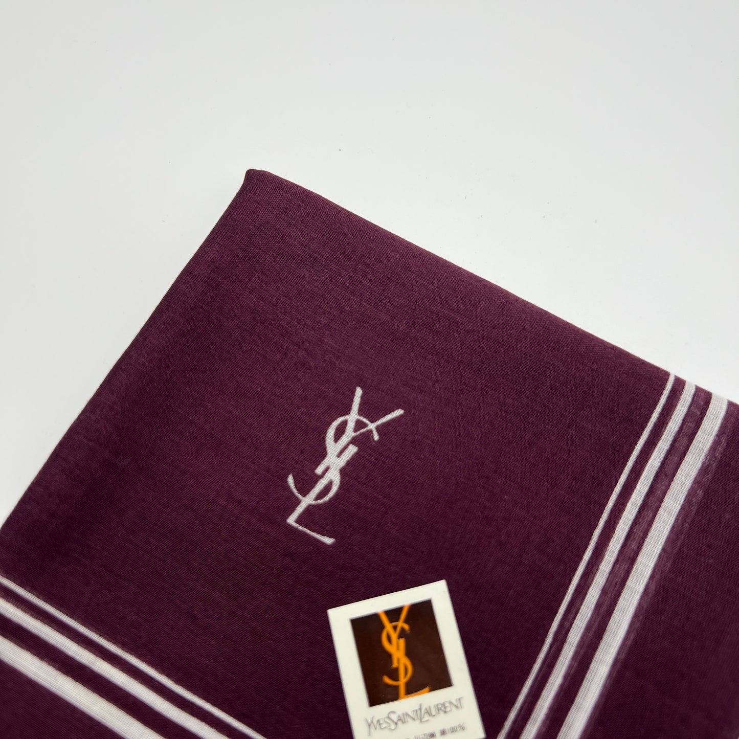 Yves Saint Laurent Vintage Unused Cotton Handkerchief, Pocket Square