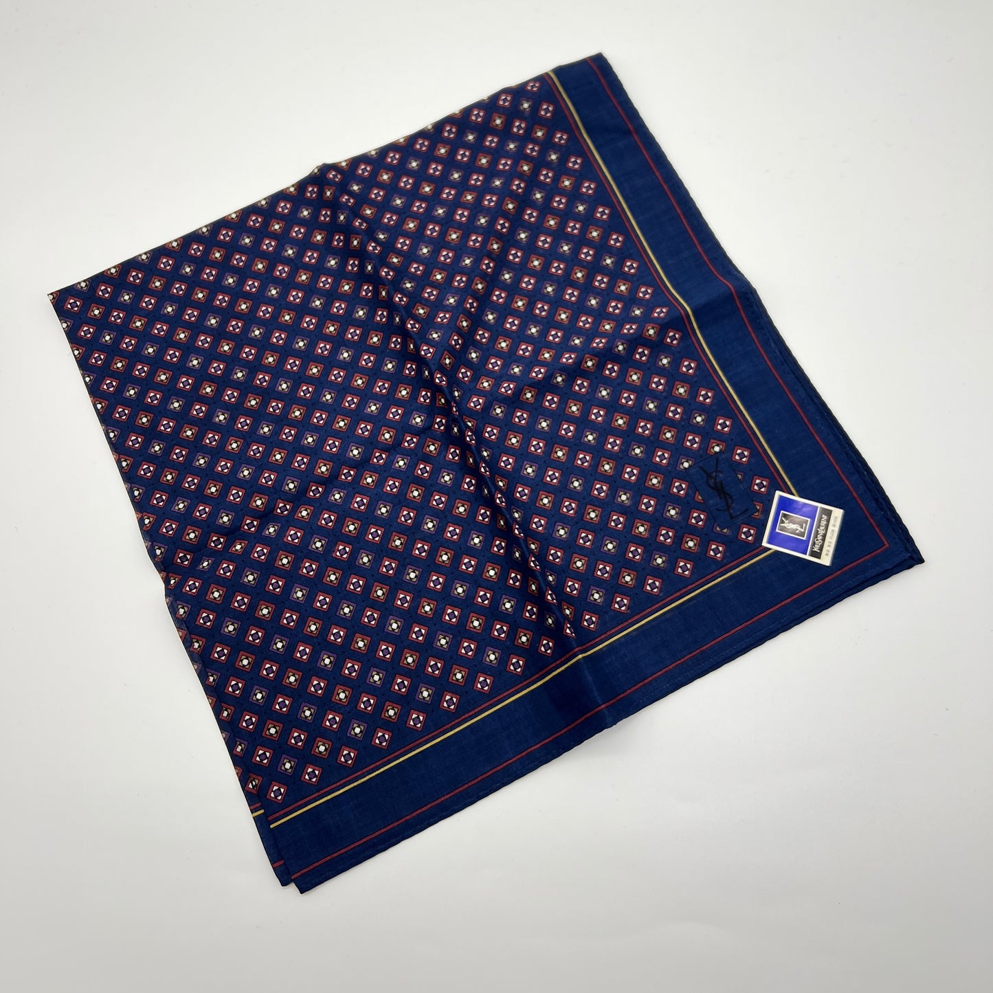 Yves Saint Laurent Vintage Unused Cotton Handkerchief, Pocket Square