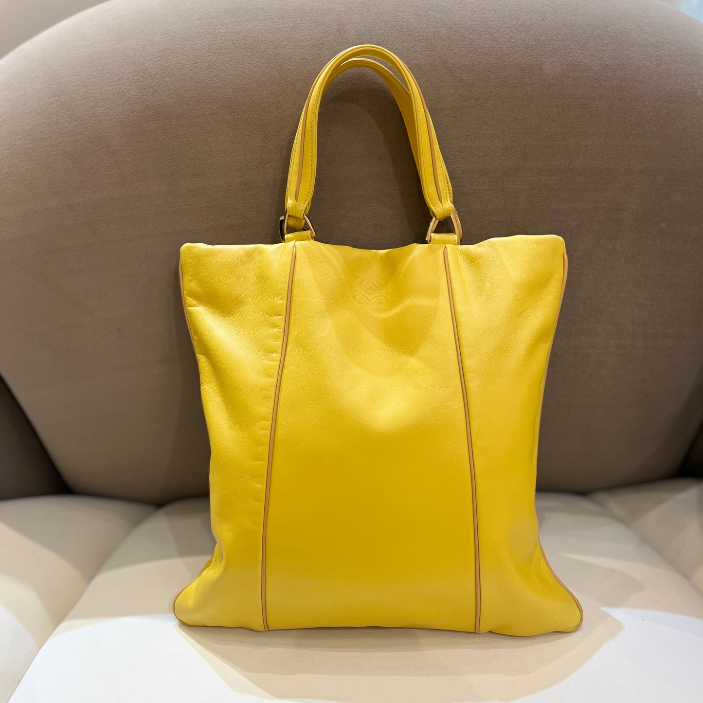 Loewe Vintage Yellow Lamb Leather Tote Bag