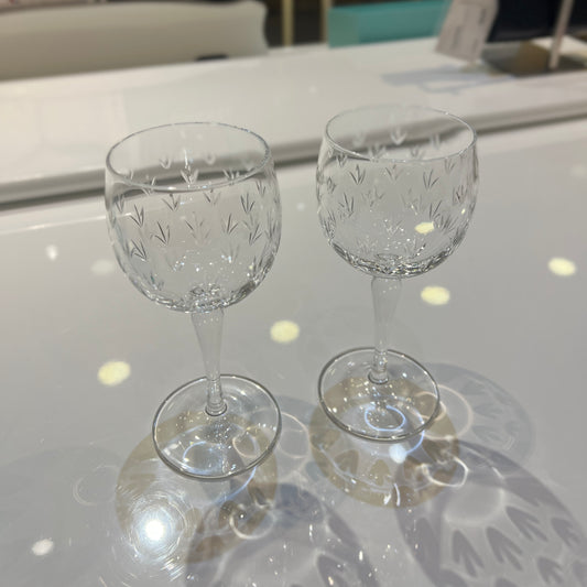 Tiffany Vintage Flower Motif Champagne Glasses Set of 2