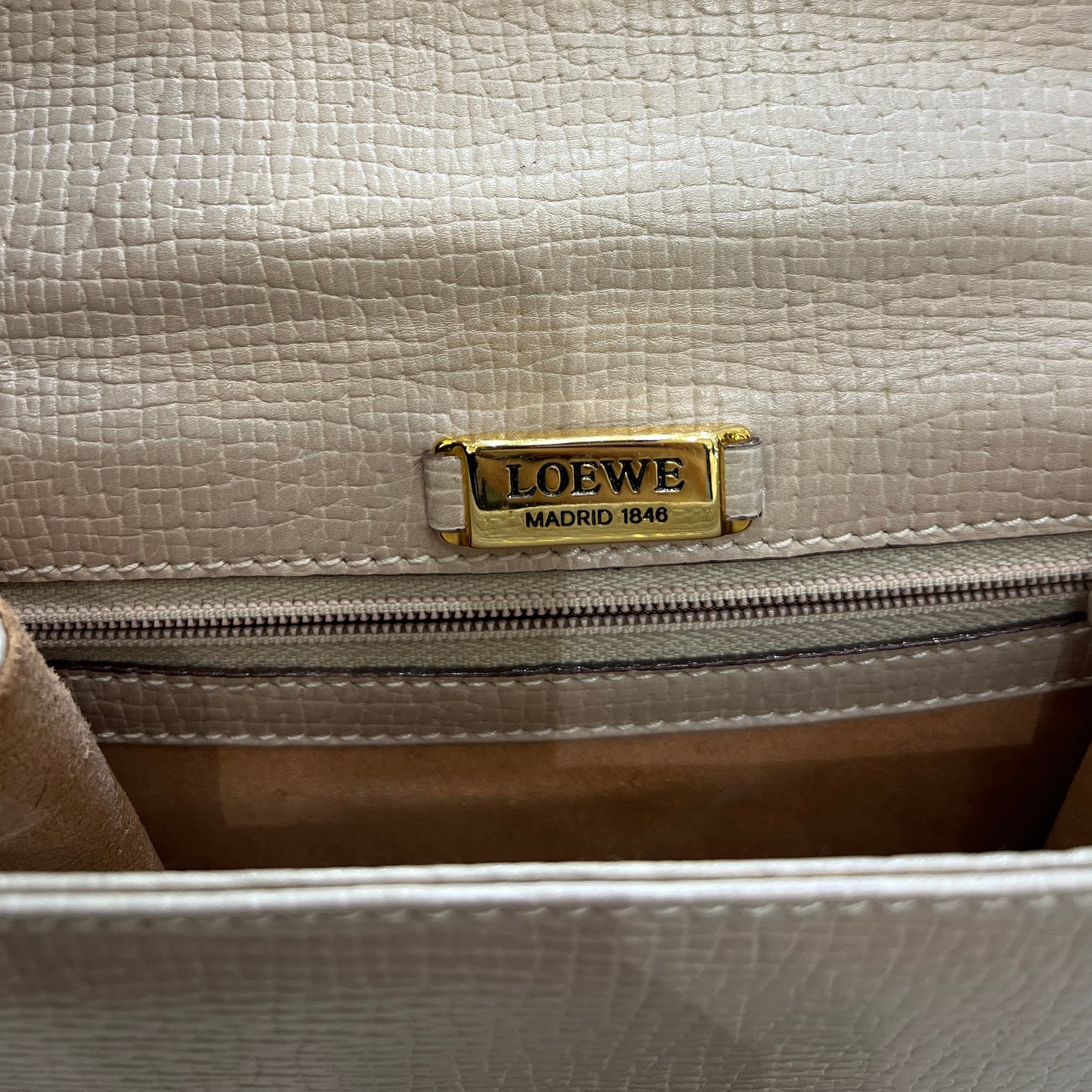 Loewe Vintage Beige Color Barcelona Top Handle Handbag