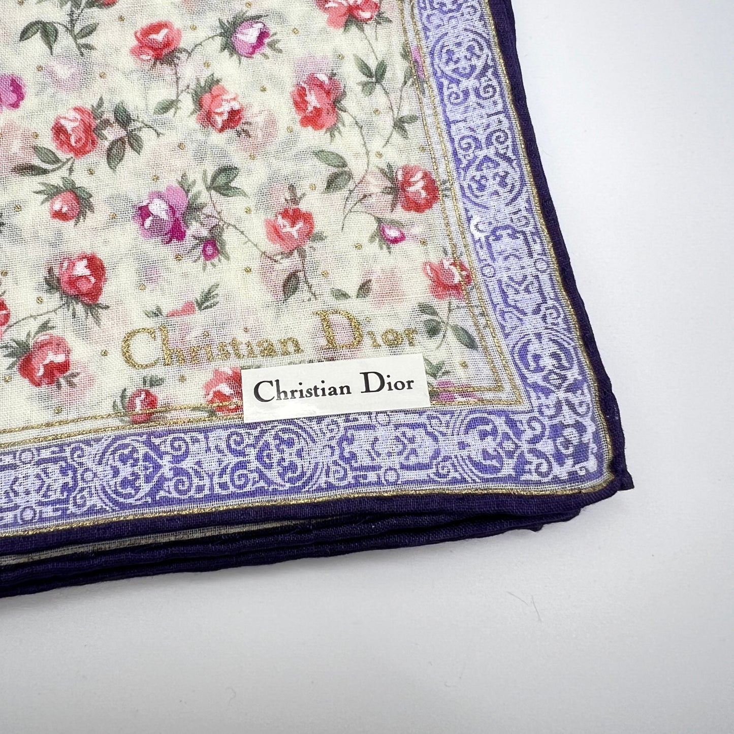 Christian Dior Vintage Unused Cotton Handkerchief, Pocket Square