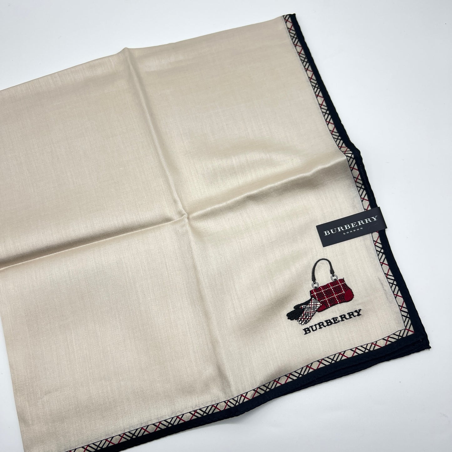 Burberry Vintage Unused Cotton Handkerchief, Pocket Square