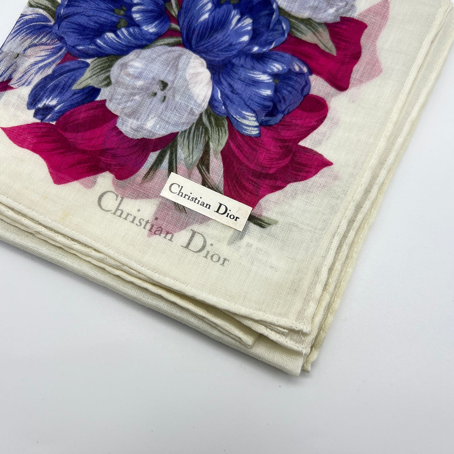 Christian Dior Vintage Unused Cotton Handkerchief, Pocket Square