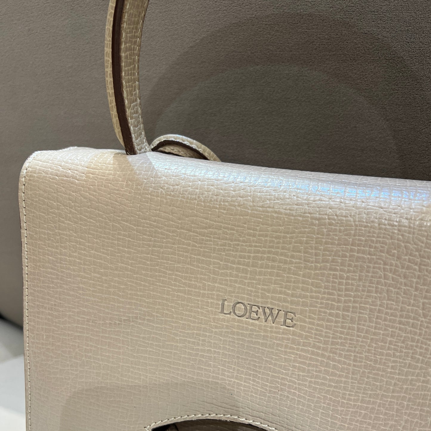 Loewe Vintage Beige Color Barcelona Top Handle Handbag