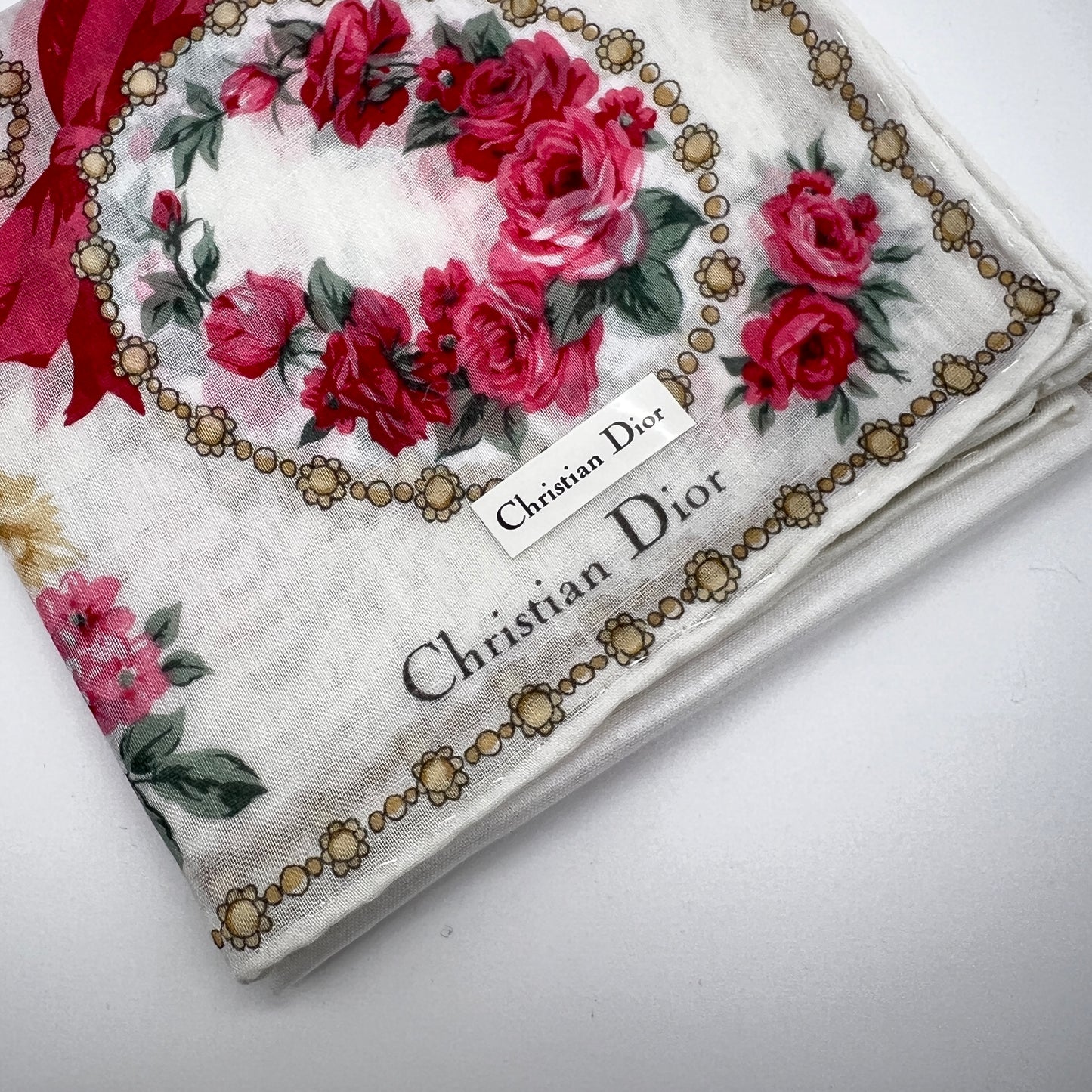 Christian Dior Vintage Unused Cotton Handkerchief, Pocket Square