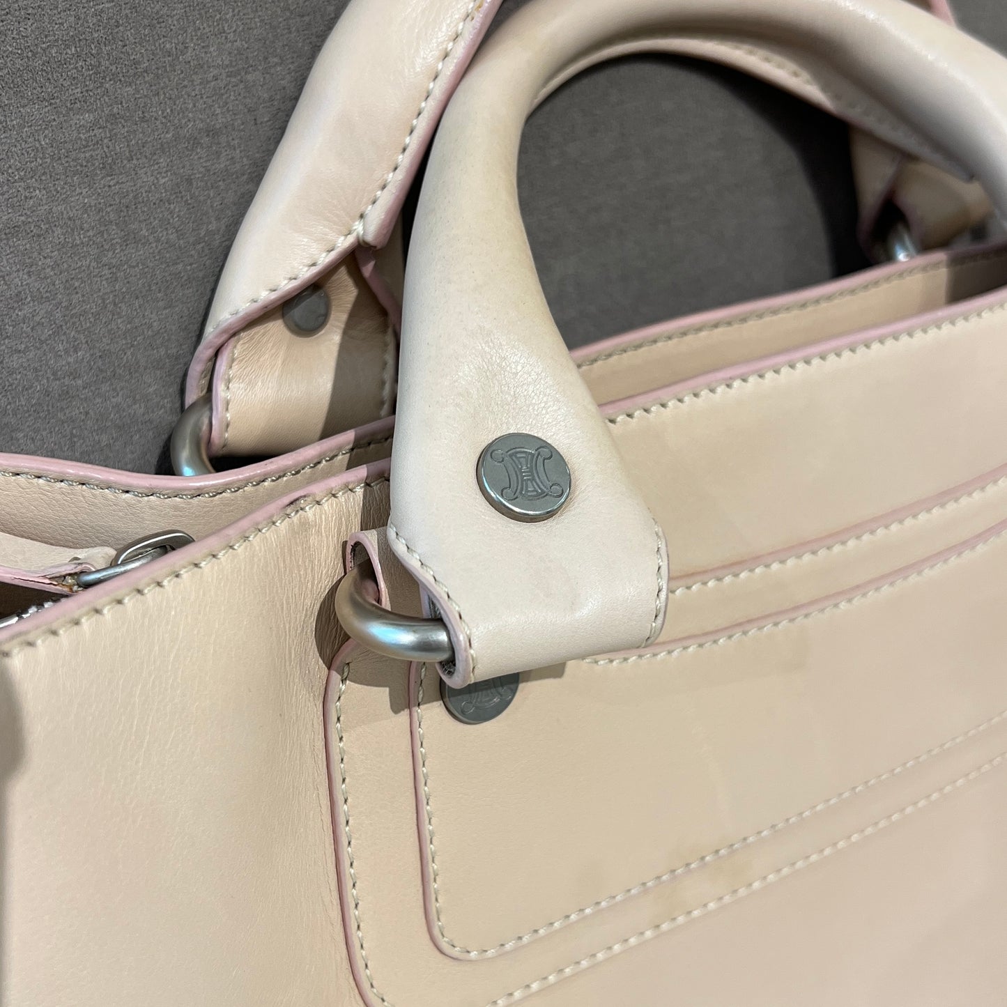 Celine Vintage Beige Pink Leather Boogie Bag