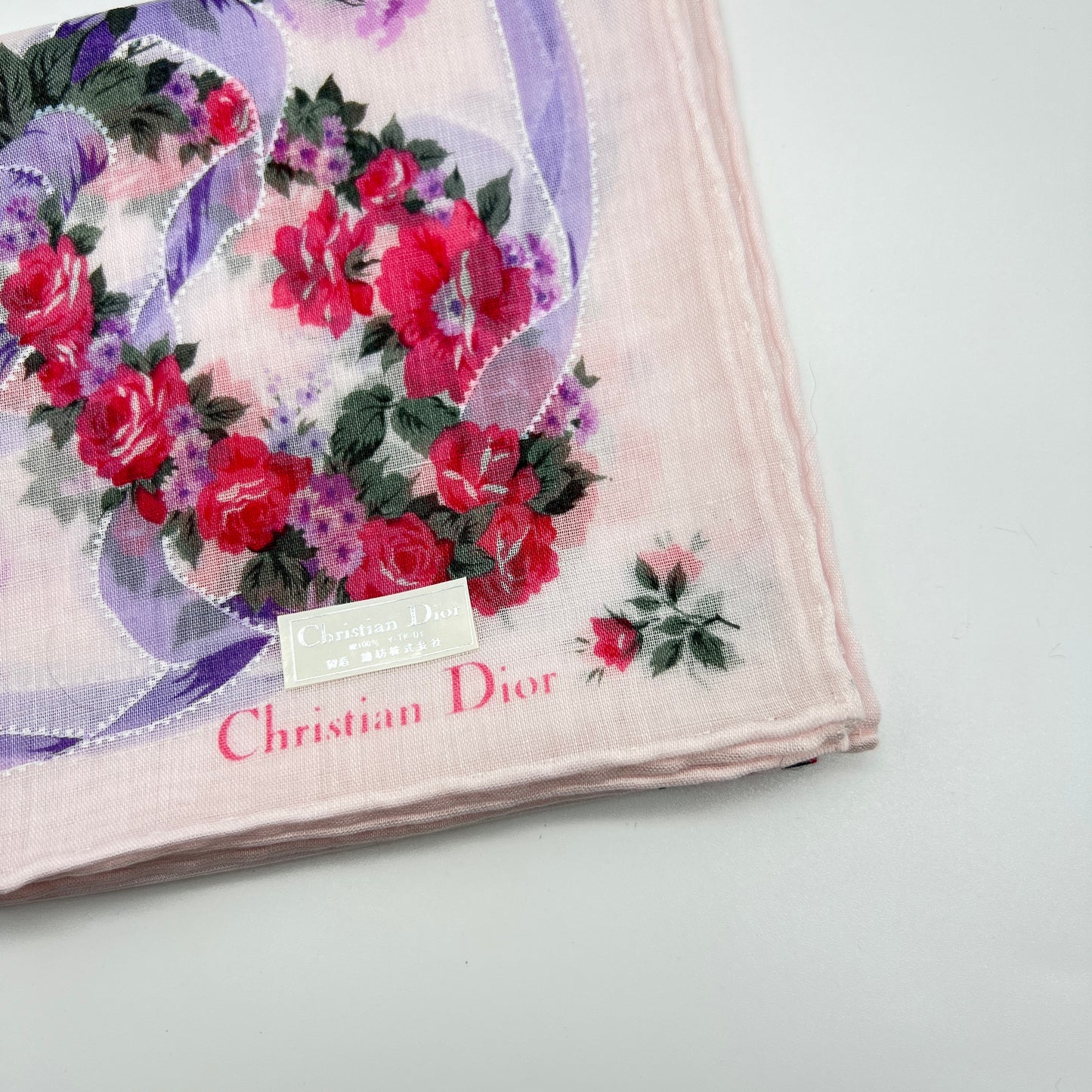 Christian Dior Vintage Unused Cotton Handkerchief, Pocket Square