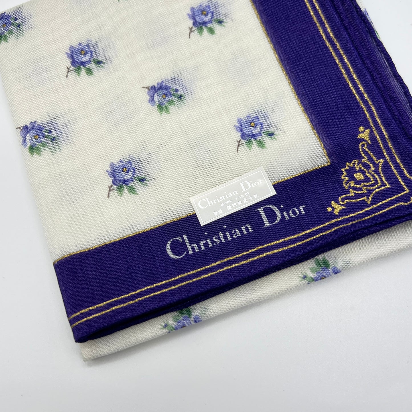 Christian Dior Vintage Unused Cotton Handkerchief, Pocket Square