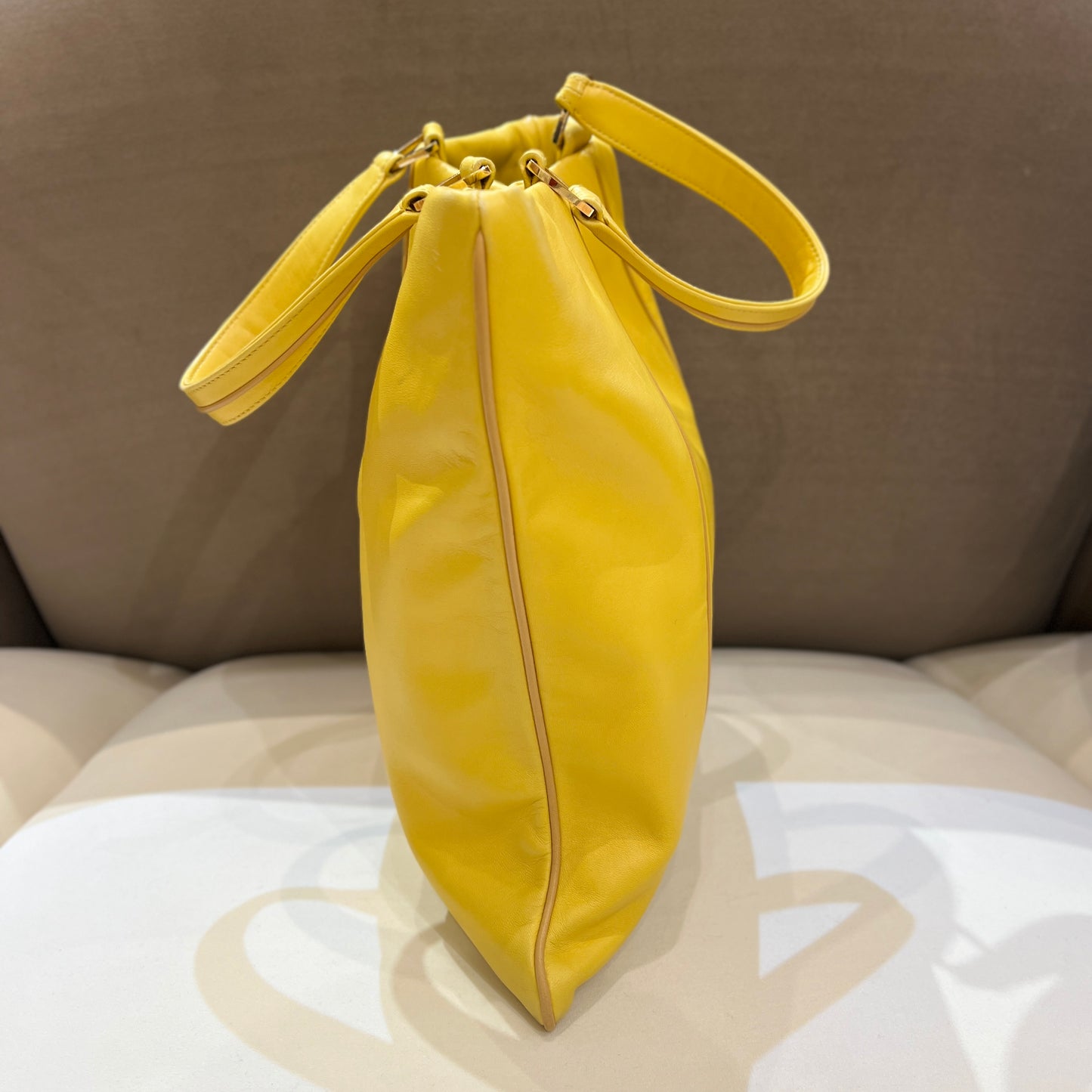 Loewe Vintage Yellow Lamb Leather Tote Bag